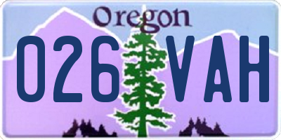 OR license plate 026VAH
