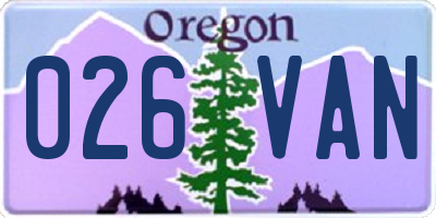 OR license plate 026VAN