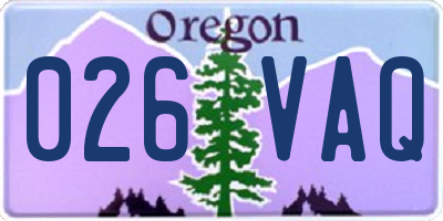 OR license plate 026VAQ