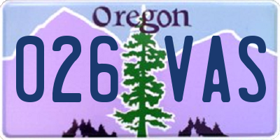 OR license plate 026VAS
