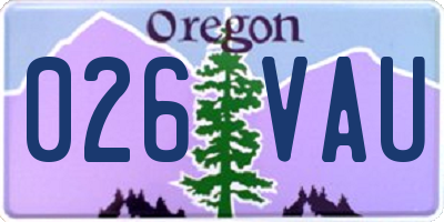 OR license plate 026VAU