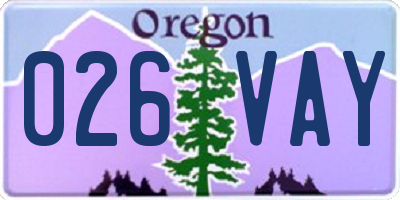 OR license plate 026VAY