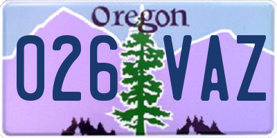 OR license plate 026VAZ