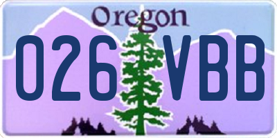 OR license plate 026VBB