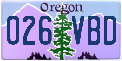 OR license plate 026VBD