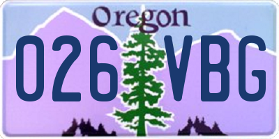 OR license plate 026VBG