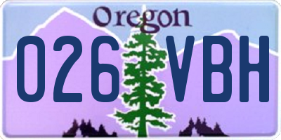 OR license plate 026VBH