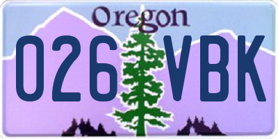 OR license plate 026VBK