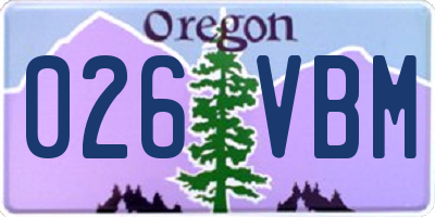 OR license plate 026VBM