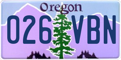 OR license plate 026VBN