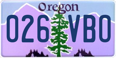 OR license plate 026VBO
