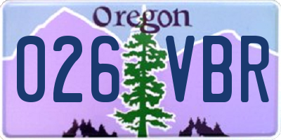 OR license plate 026VBR