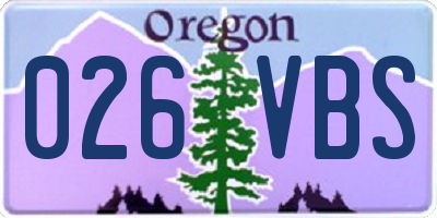 OR license plate 026VBS