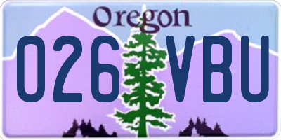 OR license plate 026VBU