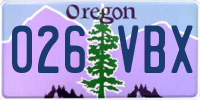 OR license plate 026VBX