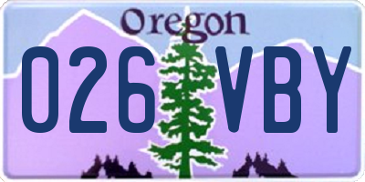 OR license plate 026VBY