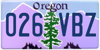 OR license plate 026VBZ