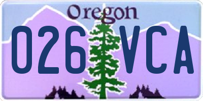 OR license plate 026VCA