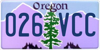OR license plate 026VCC