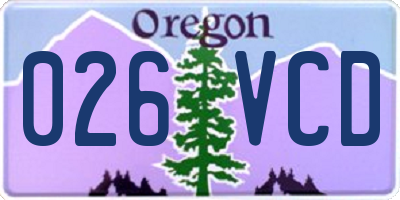 OR license plate 026VCD