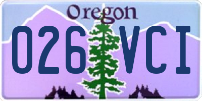 OR license plate 026VCI
