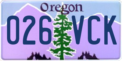 OR license plate 026VCK
