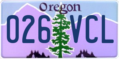OR license plate 026VCL