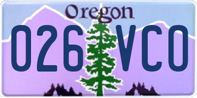OR license plate 026VCO