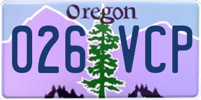 OR license plate 026VCP