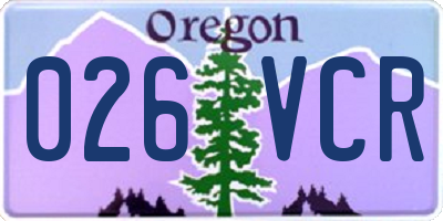 OR license plate 026VCR