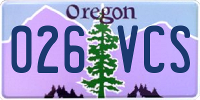OR license plate 026VCS