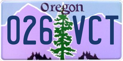 OR license plate 026VCT