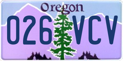 OR license plate 026VCV