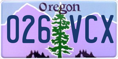 OR license plate 026VCX