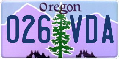 OR license plate 026VDA