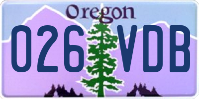 OR license plate 026VDB