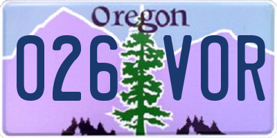 OR license plate 026VOR
