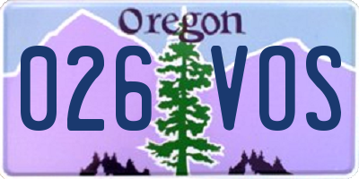 OR license plate 026VOS