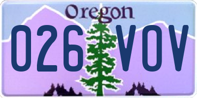 OR license plate 026VOV