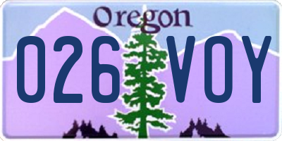 OR license plate 026VOY