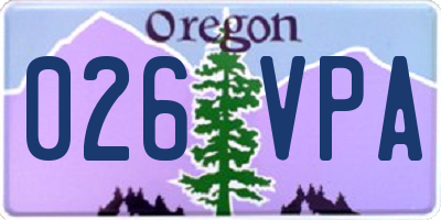 OR license plate 026VPA