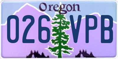 OR license plate 026VPB