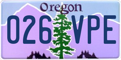 OR license plate 026VPE