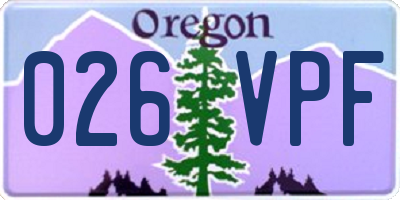 OR license plate 026VPF