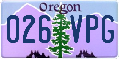 OR license plate 026VPG