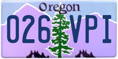 OR license plate 026VPI