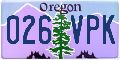 OR license plate 026VPK