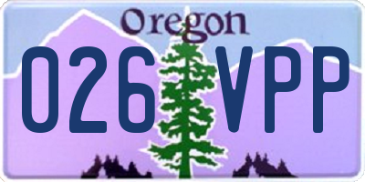 OR license plate 026VPP
