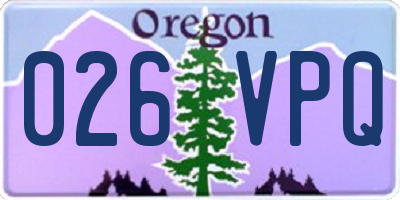 OR license plate 026VPQ