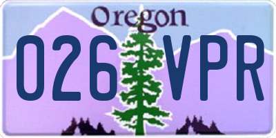 OR license plate 026VPR